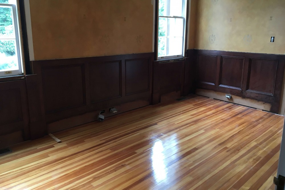 Wood flooring and wall molding