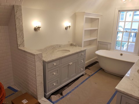 Custom cabinets with tub