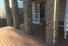 The deck built around the existing posts